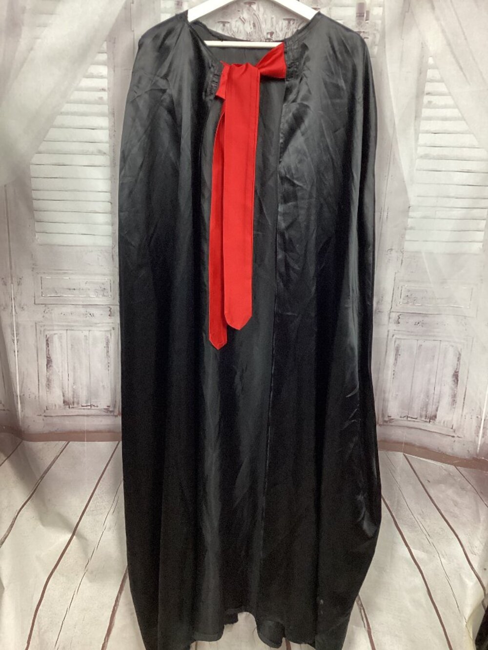 Long Black and Red Costume Cape Dracula Halloween o/s